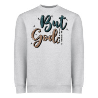 Heather Grey but god Heavyweight Sweatshirt - MaliasSmallBusiness
