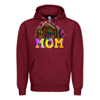 Burgundy football mom Zipper Hoodie - LillyAllenDesigns
