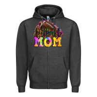 Charcoal Heather football mom Zipper Hoodie - LillyAllenDesigns
