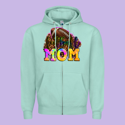 Football Mom Zipper Hoodie Designed By Lillyallendesigns