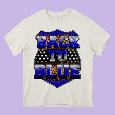 Back The Blue Heavy Core Tee Designed By Neo Western