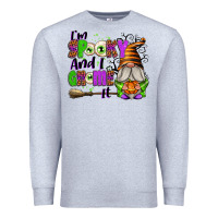 Heather Grey I'm Spooky and I Gnome It Premium Sweatshirt - texasbilliewilder