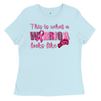 Baby Blue This Is What a Warrior Looks Like Ladies Tee - texasbilliewilder