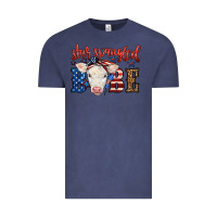 Vintage Denim Western Star Spangled Baby Cow Vintage Tee - LillyAllenDesigns