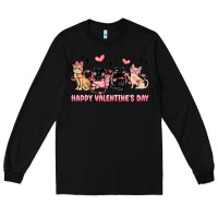 Black happy valentines day cats Long Sleeve Tee - MaliasSmallBusiness