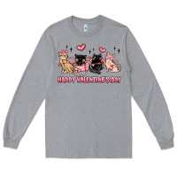 Heather Grey happy valentines day cats Long Sleeve Tee - MaliasSmallBusiness