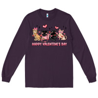 Plum happy valentines day cats Long Sleeve Tee - MaliasSmallBusiness