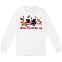 White happy valentines day cats Long Sleeve Tee - MaliasSmallBusiness