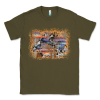 Army Green aztec leopard cowhide wood western background Classic Tee - AdoDesignShop