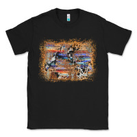 Black aztec leopard cowhide wood western background Classic Tee - AdoDesignShop