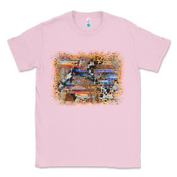 Bubblegum Pink aztec leopard cowhide wood western background Classic Tee - AdoDesignShop