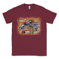 Burgundy aztec leopard cowhide wood western background Classic Tee - AdoDesignShop