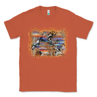 Copper aztec leopard cowhide wood western background Classic Tee - AdoDesignShop