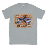 Heather Grey aztec leopard cowhide wood western background Classic Tee - AdoDesignShop
