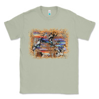 Matcha aztec leopard cowhide wood western background Classic Tee - AdoDesignShop