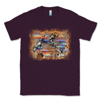 Plum aztec leopard cowhide wood western background Classic Tee - AdoDesignShop