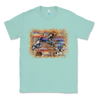 Seafoam aztec leopard cowhide wood western background Classic Tee - AdoDesignShop