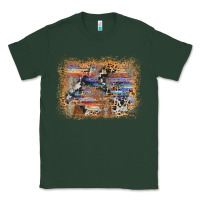 Sports Green aztec leopard cowhide wood western background Classic Tee - AdoDesignShop