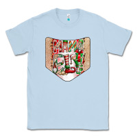 Dusty Blue Christmas Pocket Classic Tee - CowhideDigitalArt