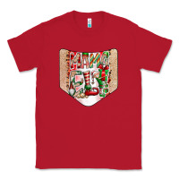 Red Christmas Pocket Classic Tee - CowhideDigitalArt