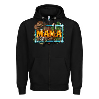 Black mama cowboy western font cactuslove mom Zipper Hoodie - LillyAllenDesigns