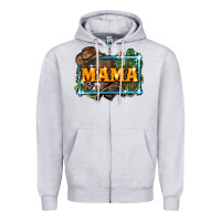Heather Grey mama cowboy western font cactuslove mom Zipper Hoodie - LillyAllenDesigns