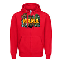 Red mama cowboy western font cactuslove mom Zipper Hoodie - LillyAllenDesigns