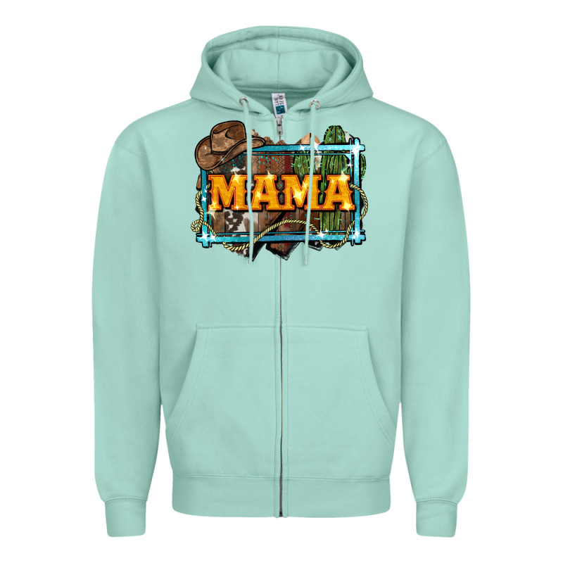Mama Cowboy Western Font Cactuslove Mom Zipper Hoodie by LillyAllenDesigns | Teevron