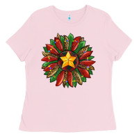 Bubblegum Pink christmas sunflower Ladies Tee - RanaPortraitStore