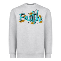 Heather Grey faith Heavyweight Sweatshirt - MaliasSmallBusiness