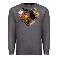 Charcoal Heather Halloween Heart Premium Sweatshirt - texasbilliewilder