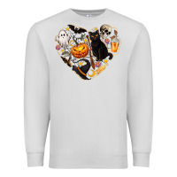 Dove Grey Halloween Heart Premium Sweatshirt - texasbilliewilder