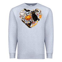 Heather Grey Halloween Heart Premium Sweatshirt - texasbilliewilder