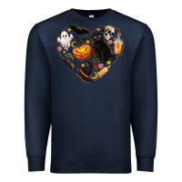 Navy Halloween Heart Premium Sweatshirt - texasbilliewilder