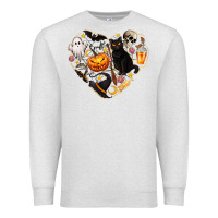 Oatmeal Heather Halloween Heart Premium Sweatshirt - texasbilliewilder