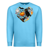 Ocean Blue Halloween Heart Premium Sweatshirt - texasbilliewilder