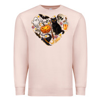 Pale Pink Halloween Heart Premium Sweatshirt - texasbilliewilder