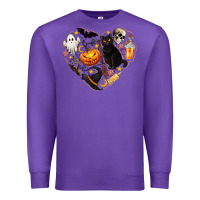 Purple Halloween Heart Premium Sweatshirt - texasbilliewilder