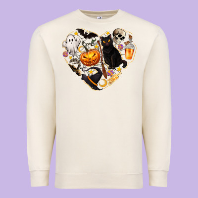 Halloween Heart Premium Sweatshirt Designed By Texasbilliewilder
