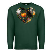 Sports Green Halloween Heart Premium Sweatshirt - texasbilliewilder