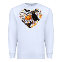 White Halloween Heart Premium Sweatshirt - texasbilliewilder