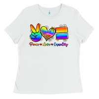White peace love equality Ladies Tee - Zillion Design Studio