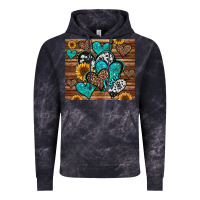 Cloud Black turquoise sunflower hearts Vintage Hoodie - Jasminsmagicworld