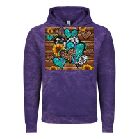 Cloud Purple turquoise sunflower hearts Vintage Hoodie - Jasminsmagicworld