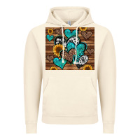 Vintage Artic turquoise sunflower hearts Vintage Hoodie - Jasminsmagicworld