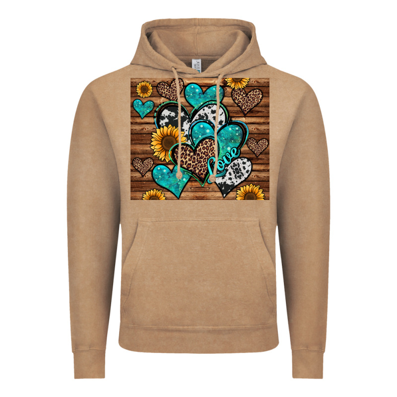 Turquoise Sunflower Hearts Vintage Hoodie by Jasminsmagicworld | Teevron