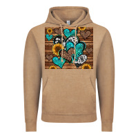 Vintage Coffee turquoise sunflower hearts Vintage Hoodie - Jasminsmagicworld