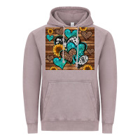 Vintage Zinc turquoise sunflower hearts Vintage Hoodie - Jasminsmagicworld