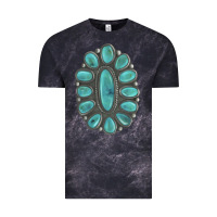 Cloud Black Turquoise Gemstone Jewelry Vintage Tee - LillyAllenDesigns