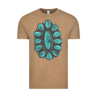 Vintage Coffee Turquoise Gemstone Jewelry Vintage Tee - LillyAllenDesigns